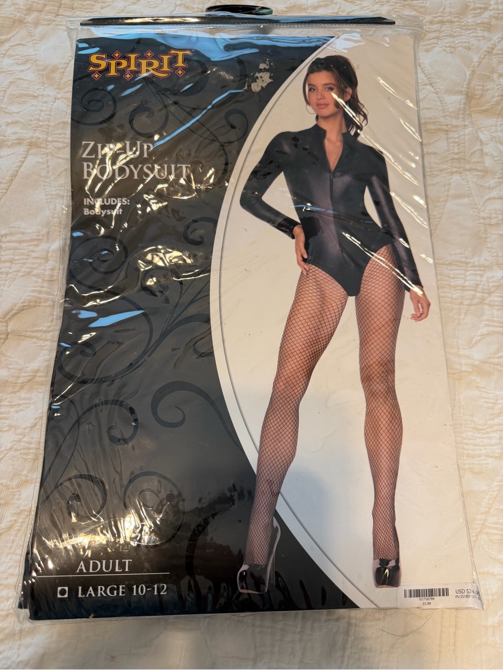 2 for$6✨Spirit Black Zip-Up Bodysuit, Costume, Halloween, Size Adult L